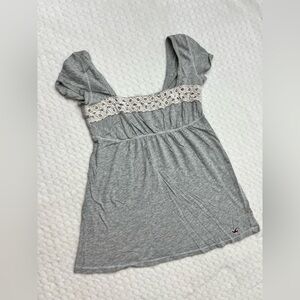 Grey “vintage” Hollister baby doll top